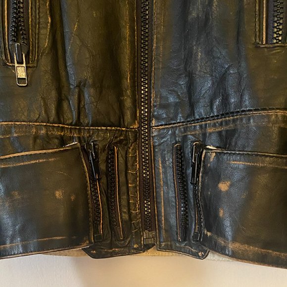 Mens Sixty Moderated Costume Helps leather biker jacket - Picture 4 of 10